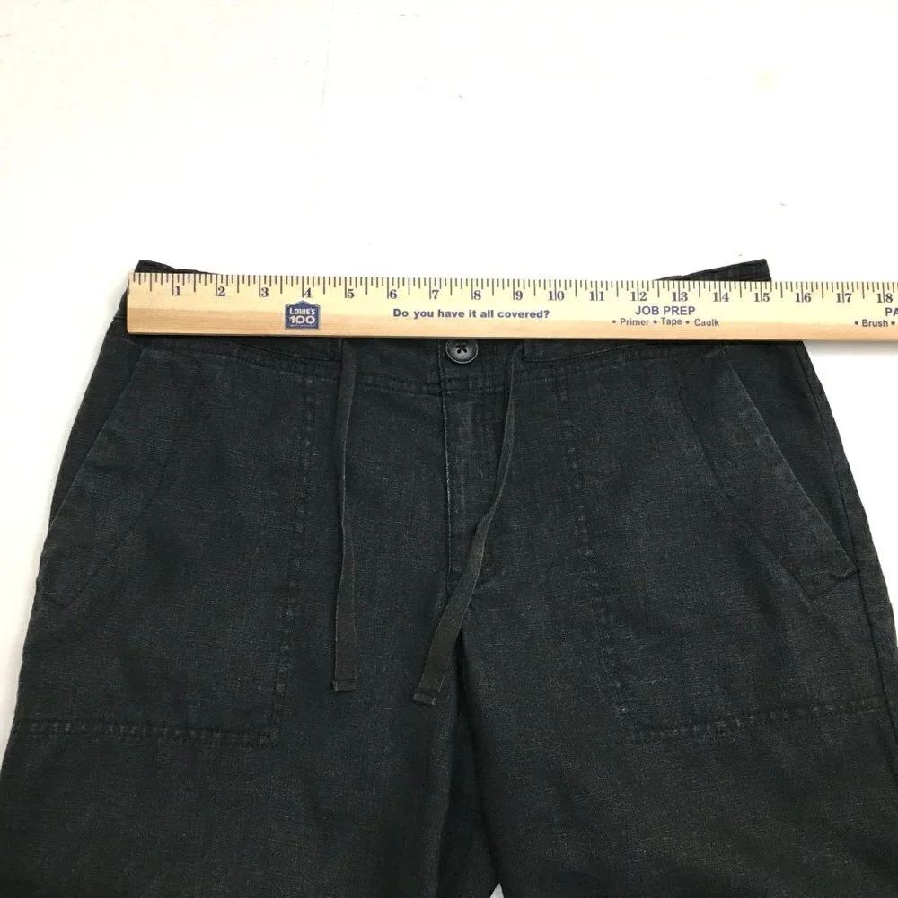 Eddie Bauer Women's Black Linen Shorts Lightweight Pockets size 4